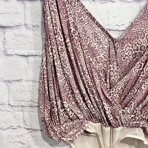 Free People Intimately Mauve‎ Bodysuit Siren Song Animal Print Size Medium - Picture 6 of 14